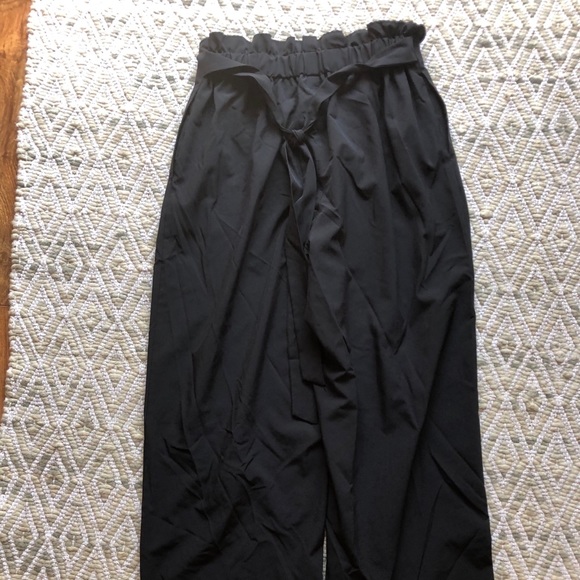 Black wide leg crop pants - Picture 3 of 6